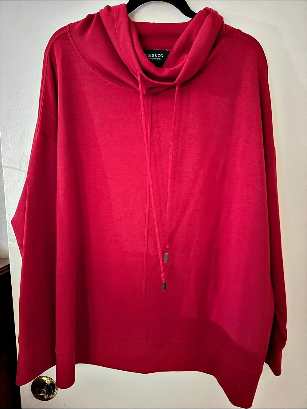 Jones New York Pullover Cowl Neck in Red Like New